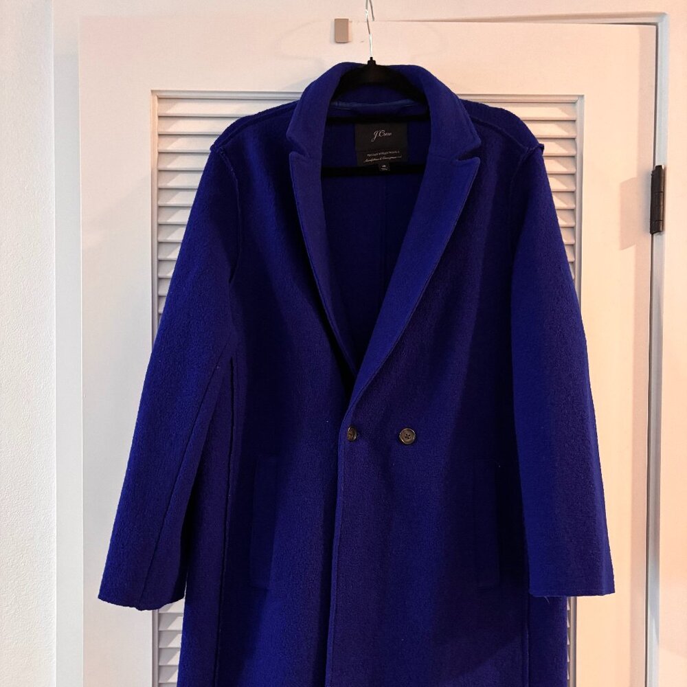 J.Crew Daphne Italian Boiled Wool Topcoat - Cobalt Blue - 16